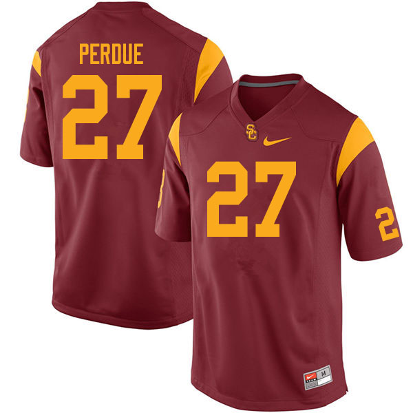 Men #27 Brandon Perdue USC Trojans College Football Jerseys Sale-Cardinal